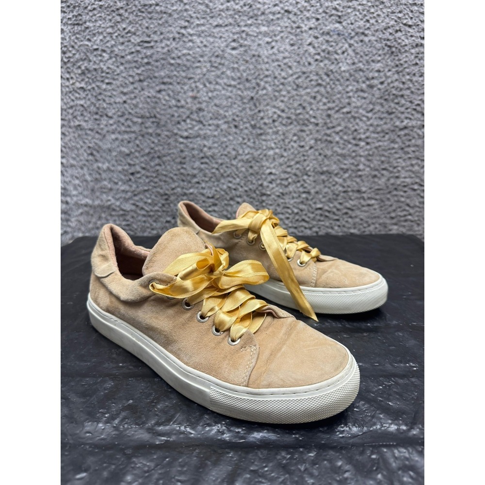 Diane B. Suede Leather Ribbon Laces Low Top Sneakers Beige Womens Size 40 EU
